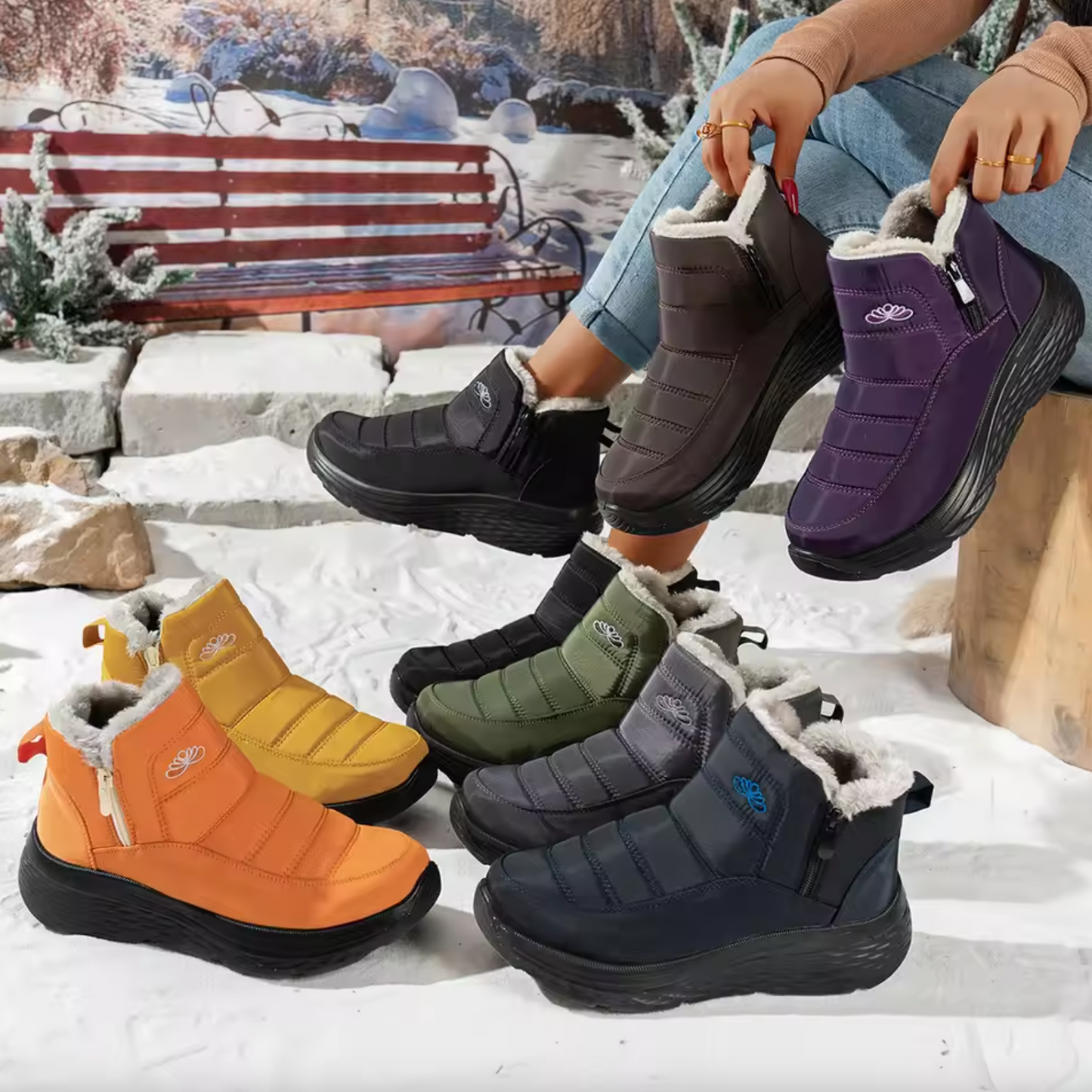 CozyWinter™ Women’s Waterproof Winter Boots – Non-Slip & Easy Zip-On