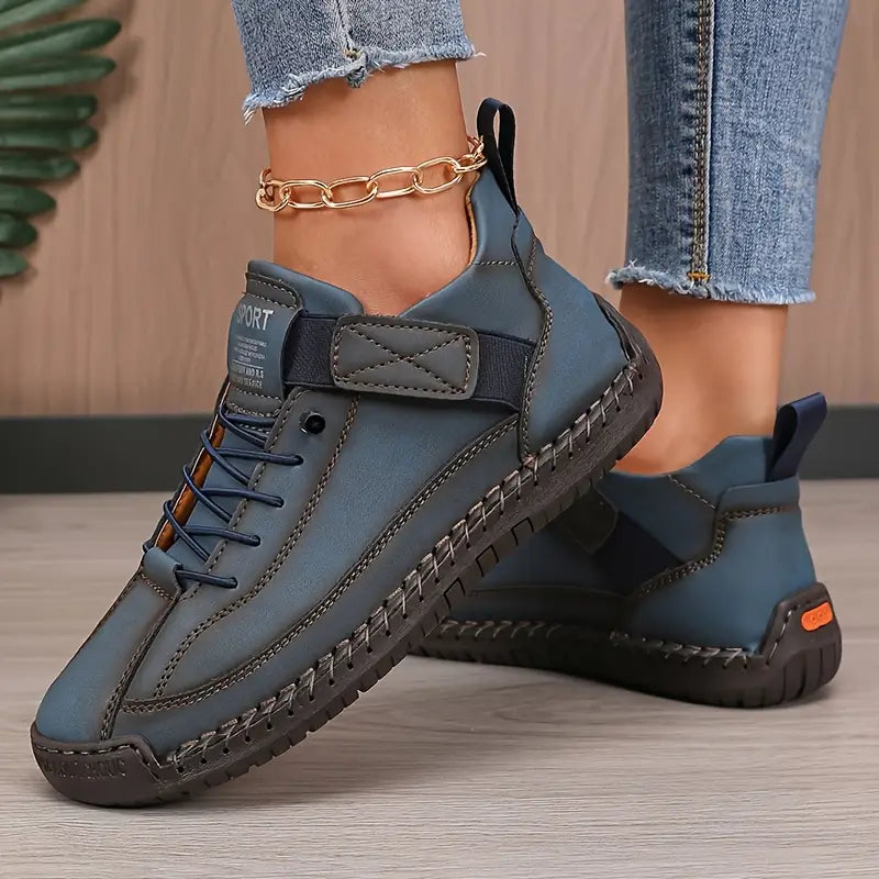 FlexWalk™ Women's Leather Sneakers – Soft Comfort & Orthopedic Support
