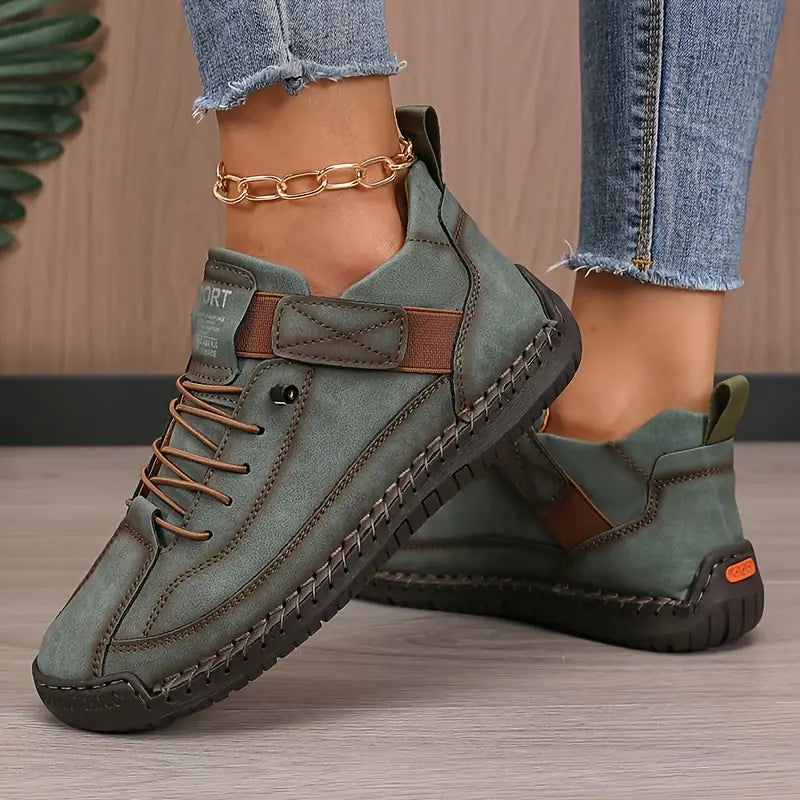 FlexWalk™ Women's Leather Sneakers – Soft Comfort & Orthopedic Support