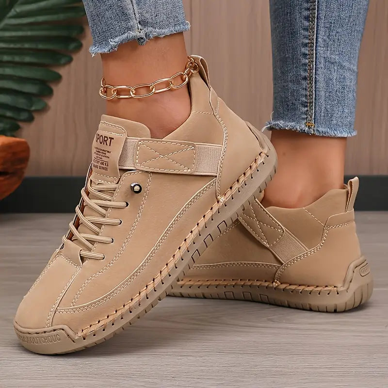 FlexWalk™ Women's Leather Sneakers – Soft Comfort & Orthopedic Support